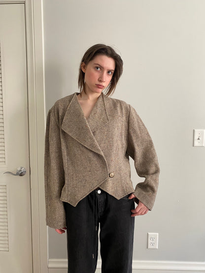 Vintage Blazer Wool Pea Coat -M