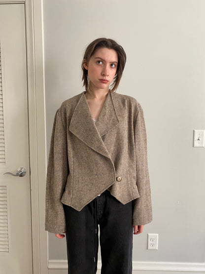 Vintage Blazer Wool Pea Coat -M
