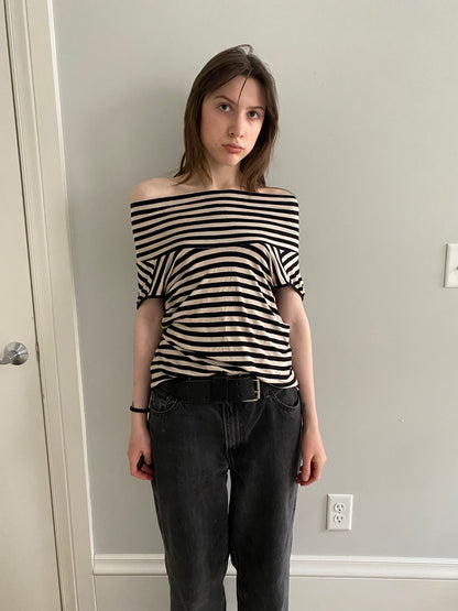 Striped Drape Top -S